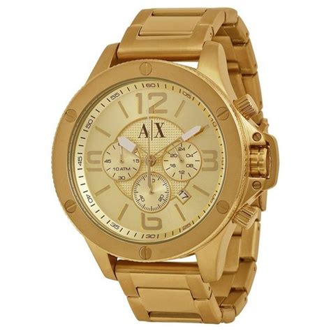 armani exchange gold watch men.